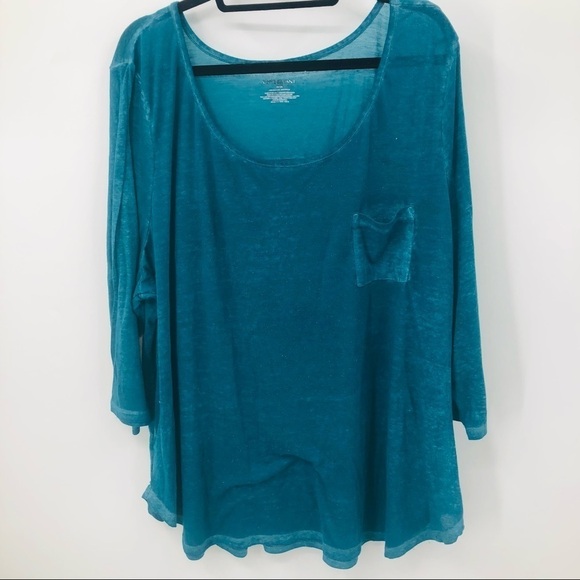 Lane Bryant women’s turquoise‎ burn out with pocket Size 26/28 - Picture 2 of 13